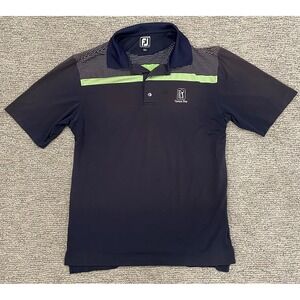 FootJoy‎ Men's Polo Golf Shirt Athletic Fit TPC Tampa Bay Logo Large Blue Green